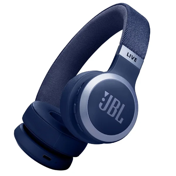 JBL Live 670NC Wired/Wireless Bluetooth Noise-Cancelling On-Ear Headphone with Mic - Blue