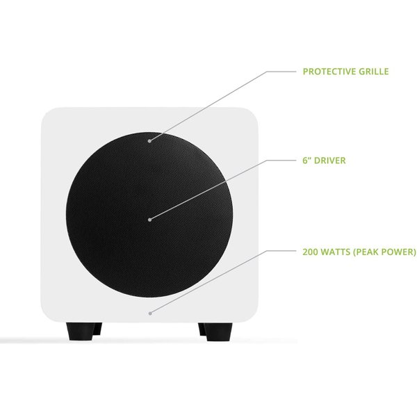 Kanto SUB6 6-inch (6") Powered Subwoofer - Vinyl White Kanto SUB6 6-inch (6") Powered Subwoofer - Vinyl White