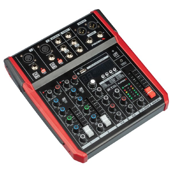 Proel PLAYMIX6 6-Channel Compact Mixer with DSP & USB/Bluetooth Interface - Black Proel PLAYMIX6 6-Channel Compact Mixer with DSP & USB/Bluetooth Interface - Black