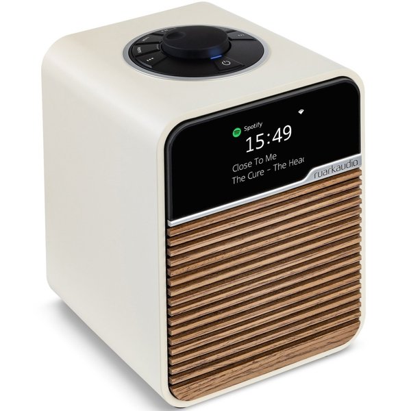 Ruark R1S Smart Radio Wireless Bluetooth Desktop Speaker with Alarm Clock & FM Radio - Light Cream Lacquer Ruark R1S Smart Radio Wireless Bluetooth Desktop Speaker with Alarm Clock & FM Radio - Light Cream Lacquer