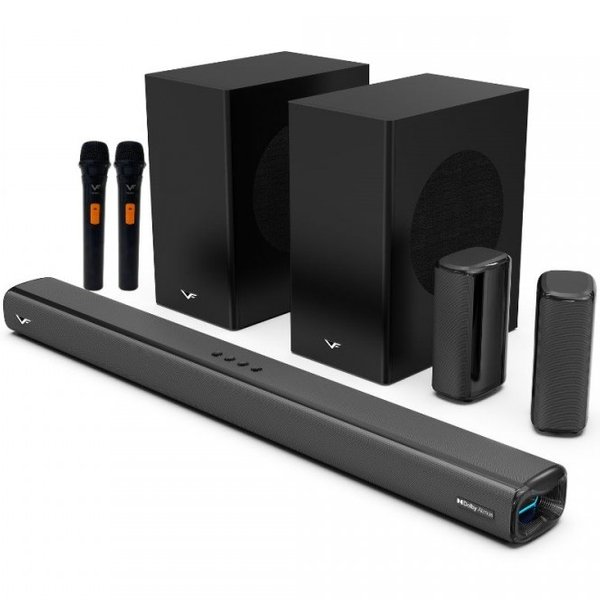 Vinnfier Cinema DA520 5.2.4 Dolby Atmos Wireless Bluetooth Soundbar w/ Dual 6.5" Wireless Subwoofers & Handheld Mics (w/ HDMI) Vinnfier Cinema DA520 5.2.4 Dolby Atmos Wireless Bluetooth Soundbar w/ Dual 6.5" Wireless Subwoofers & Handheld Mics (w/ HDMI)