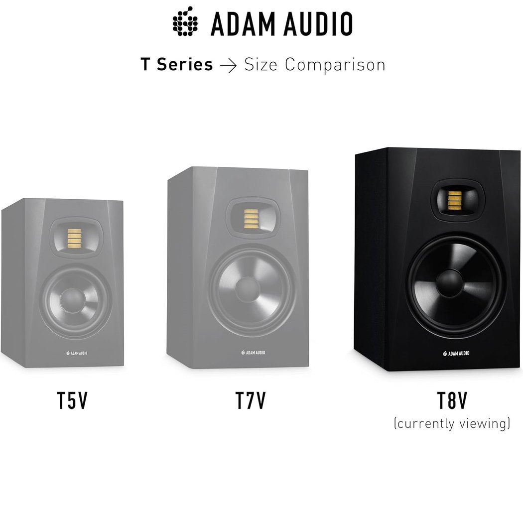 ADAM Audio T8V Nearfield Studio Monitoring Wired Desktop Bookshelf Speakers (Each)