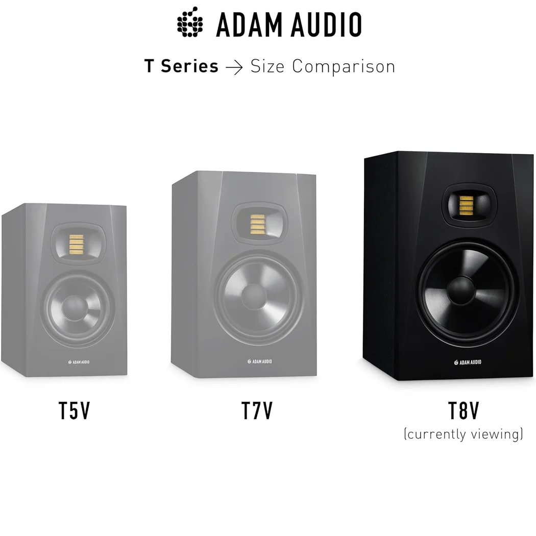 ADAM Audio T8V Nearfield Studio Monitoring Wired Desktop Bookshelf Speakers