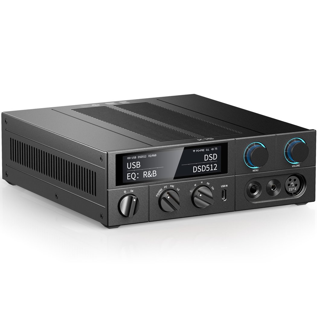 FiiO K15 MQA Wireless Bluetooth/WiFi Network Streamer, Desktop DAC & Headphone Amplifier - Black