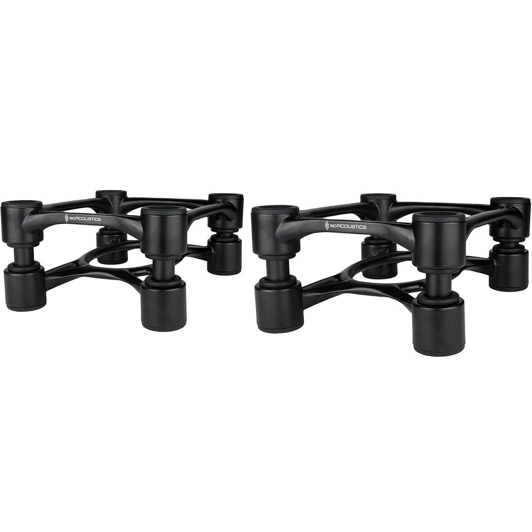 IsoAcoustics Aperta200 Isolation Desktop Speaker Stands for Large Sized Speakers (Pair) - Black