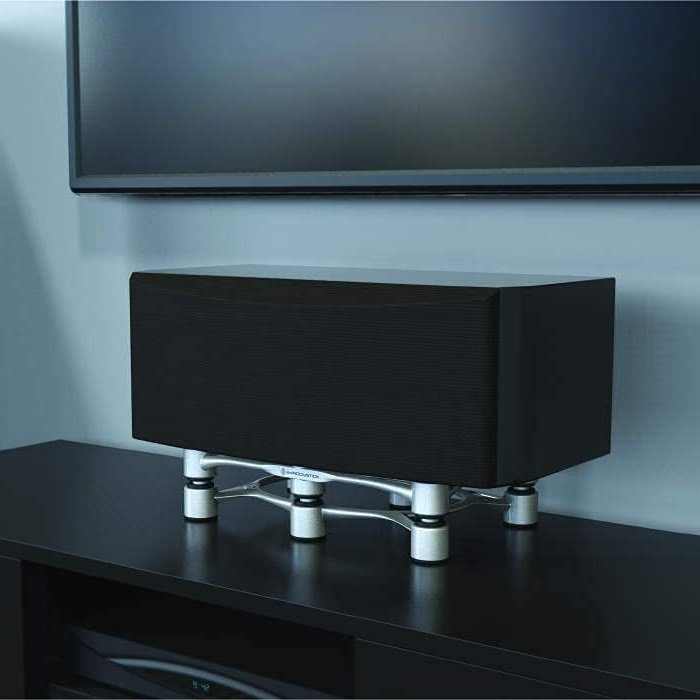 IsoAcoustics Aperta300 Isolation Desktop Speaker Stands for Centre Speakers - Silver