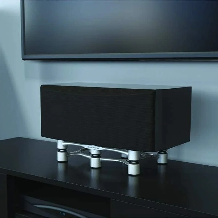 IsoAcoustics Aperta300 Isolation Desktop Speaker Stands for Centre Speakers - Silver