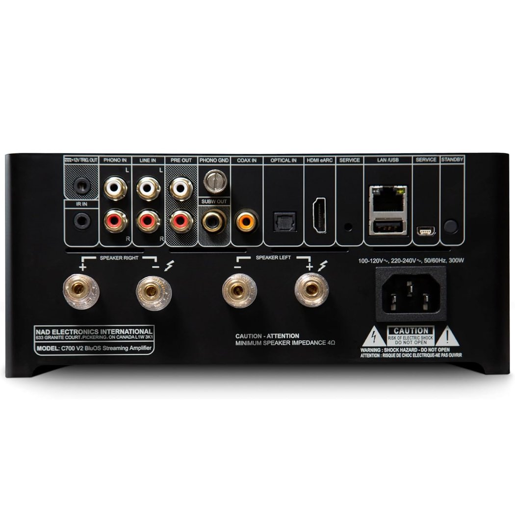 NAD C 700 V2 MQA Multi-Room Wireless Bluetooth/WiFi Network Integrated Amplifier (with HDMI & Phono)