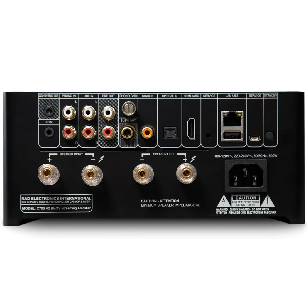 NAD C 700 V2 MQA Multi-Room Wireless Bluetooth/WiFi Network Integrated Amplifier (with HDMI & Phono)