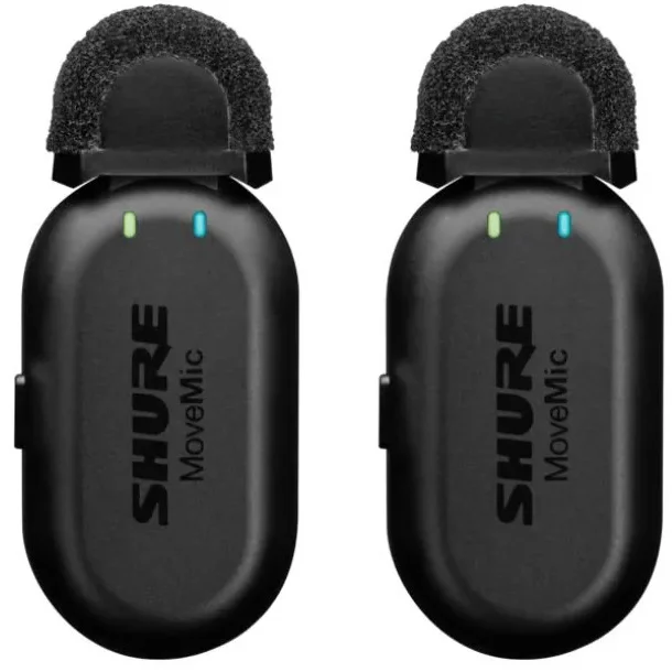 Shure MoveMic Two Receiver Kit Two-Channel Wireless Lavalier Microphone System With Receiver