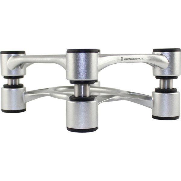 IsoAcoustics Aperta Isolation Desktop Speaker Stands for Medium Sized Speakers (Pair) - Silver
