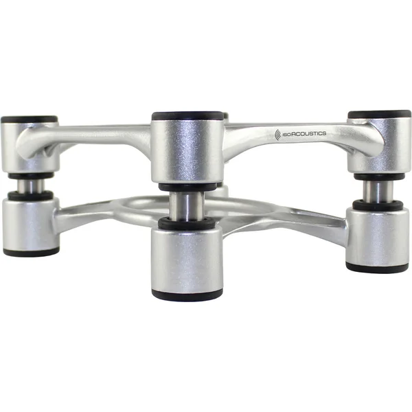 IsoAcoustics Aperta Isolation Desktop Speaker Stands for Medium Sized Speakers (Pair) - Silver