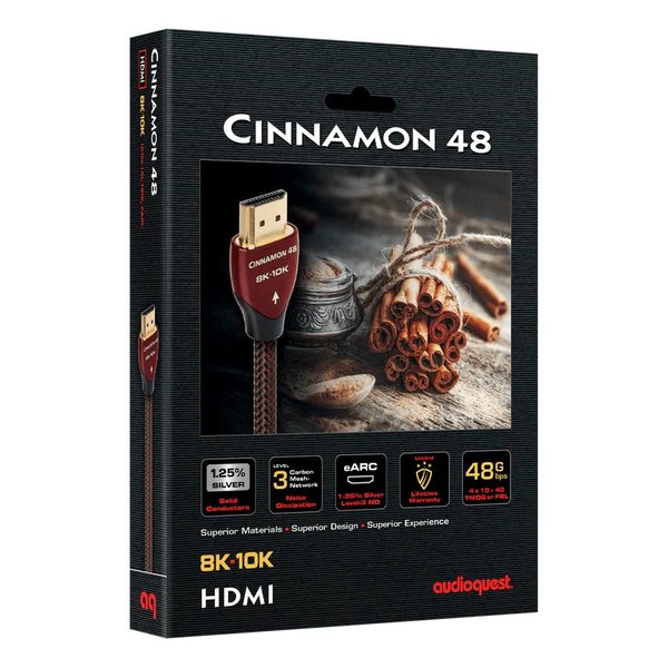 AudioQuest Cinnamon 48 Ultra High Speed 10K 48Gbps HDMI 2.1 Cable AudioQuest Cinnamon 48 Ultra High Speed 10K 48Gbps HDMI 2.1 Cable