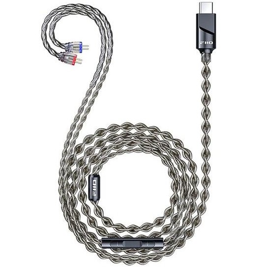 FiiO LS-TC2 4-Core Litz 0.78mm 2-Pin Silver-Plated Copper USB-C Upgrade Cable with Mic