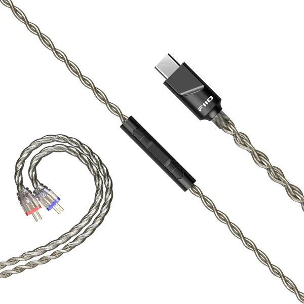FiiO LS-TC2 4-Core Litz 0.78mm 2-Pin Silver-Plated Copper USB-C Upgrade Cable with Mic