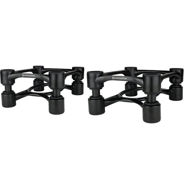 IsoAcoustics Aperta200 Isolation Desktop Speaker Stands for Large Sized Speakers (Pair) - Black