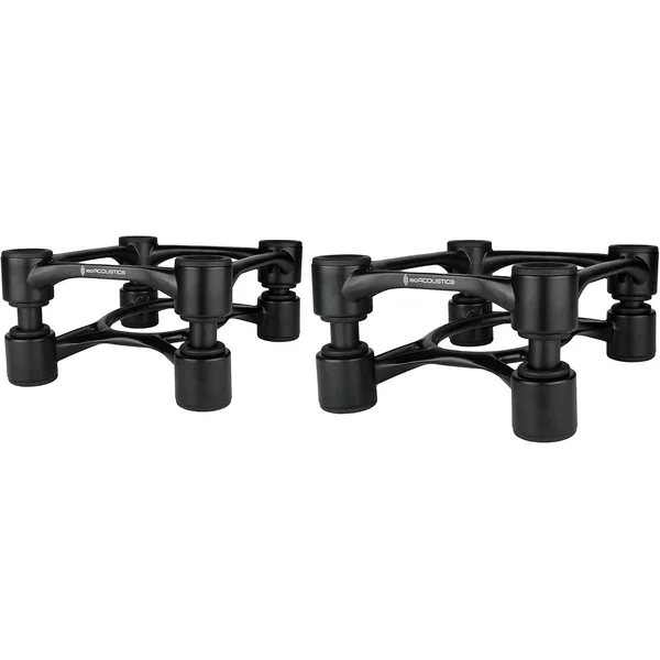 IsoAcoustics Aperta200 Isolation Desktop Speaker Stands for Large Sized Speakers (Pair) - Black