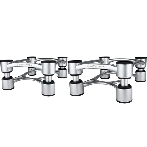 IsoAcoustics Aperta200 Isolation Desktop Speaker Stands for Large Sized Speakers (Pair) - Silver