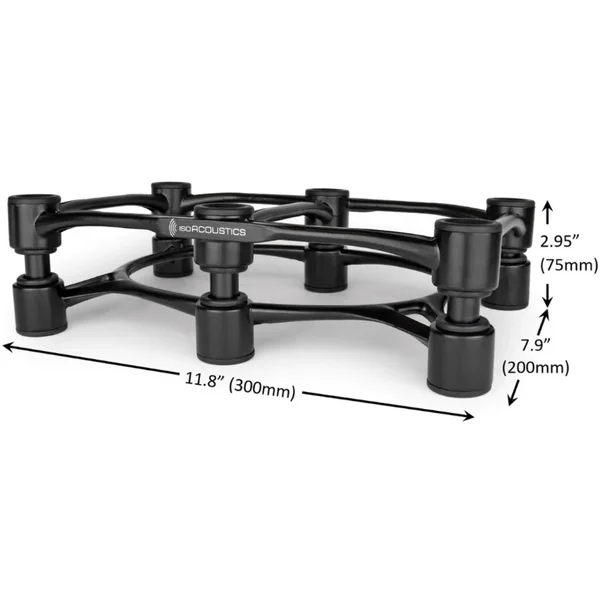 IsoAcoustics Aperta300 Isolation Desktop Speaker Stands for Centre Speakers - Black