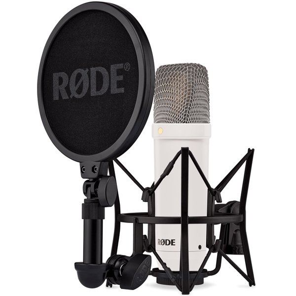 RODE NT1 Signature Cardioid Condenser XLR Microphone with SM6 Shock Mount & Pop Filter - White RODE NT1 Signature Cardioid Condenser XLR Microphone with SM6 Shock Mount & Pop Filter - White