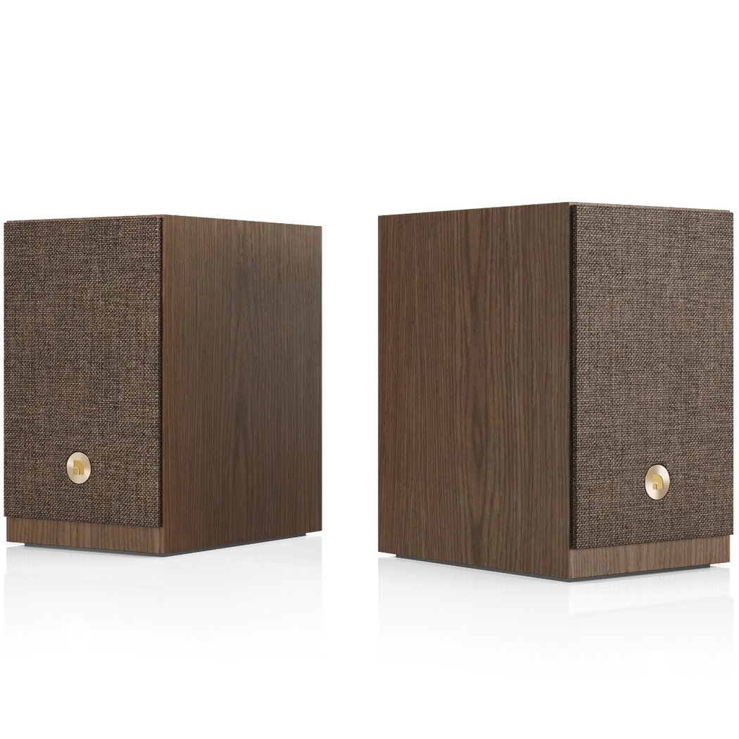 Audio Pro A28 W Multi-Room Wireless Bluetooth/WiFi Desktop Bookshelf Speakers (with HDMI) - Walnut