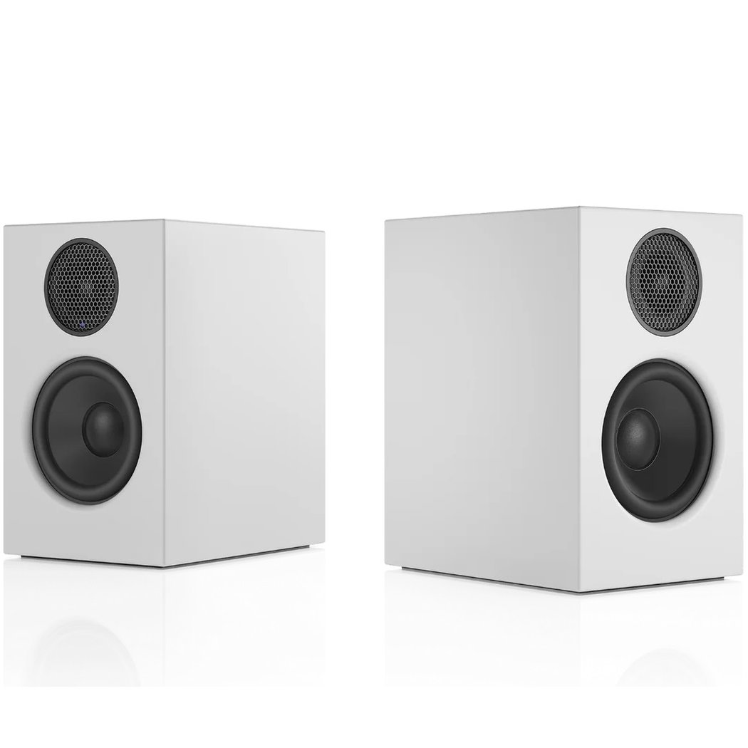 Audio Pro A28 W Multi-Room Wireless Bluetooth/WiFi Desktop Bookshelf Speakers (with HDMI) - White