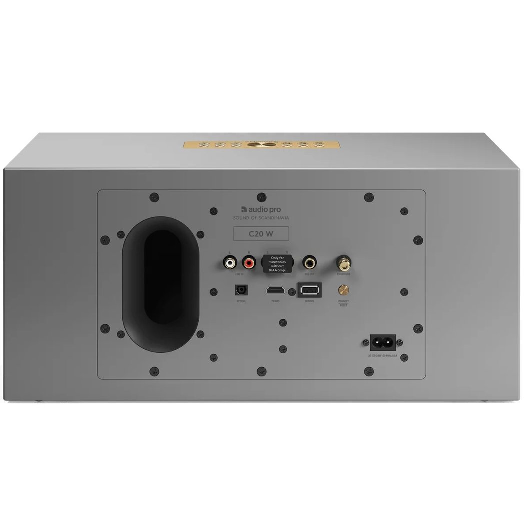 Audio Pro C20 W Multi-Room Wireless Bluetooth/WiFi Network Desktop Speaker (with HDMI & Phono Built-in) - Grey