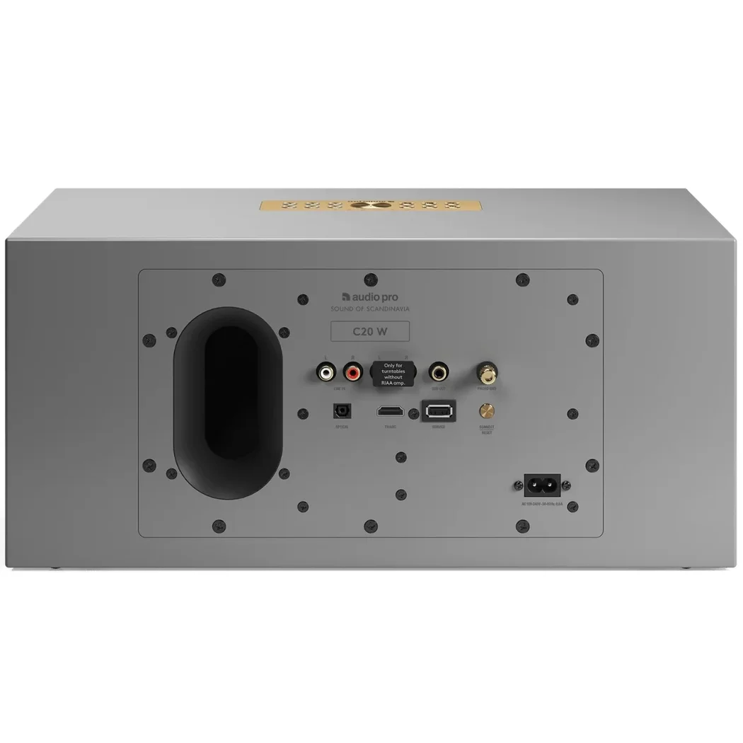 Audio Pro C20 W Multi-Room Wireless Bluetooth WiFi Network Desktop Speaker HDMI ARC Phono Built-inGrey