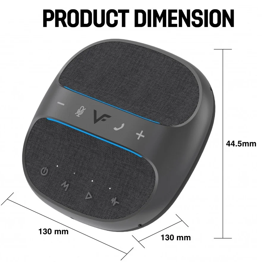 Vinnfier CS-11 Wired USB AUX Wireless Bluetooth Portable Conference Speakerphone with Noise-Cancelling 4-Array 360 Microphones