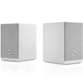 Audio Pro A28 W Multi-Room Wireless Bluetooth/WiFi Desktop Bookshelf Speakers (with HDMI) - White