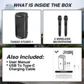Vinnfier Tango Studio 1 Wireless Bluetooth Portable Speaker with FM Radio & Wireless Handheld Microphones