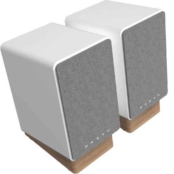 Onkyo GX-10DB Studio Monitoring Wireless Bluetooth Desktop Bookshelf Speakers (with Phono Built-in) - White