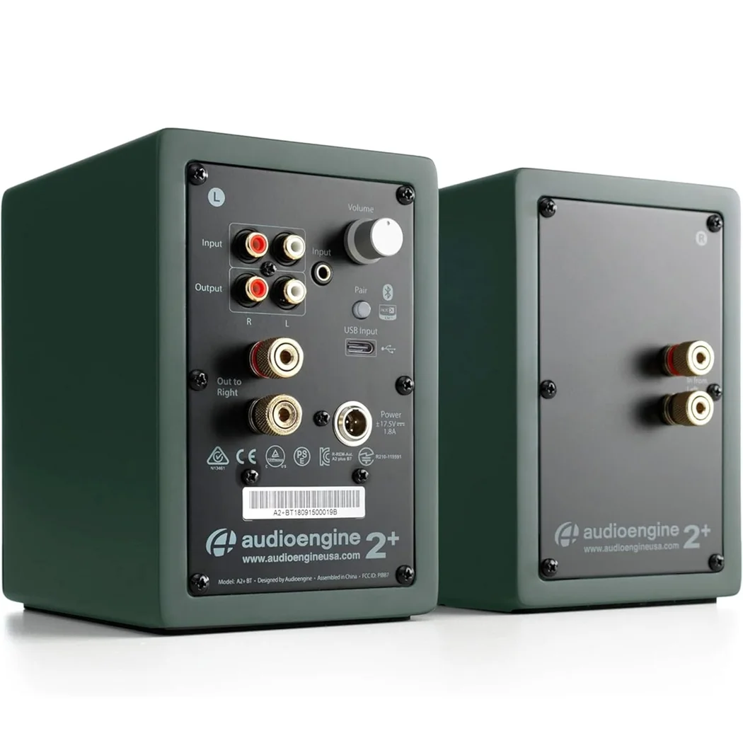Audioengine A2+ Wireless (USB-C) Wireless Bluetooth Desktop Bookshelf Speakers Matte Green