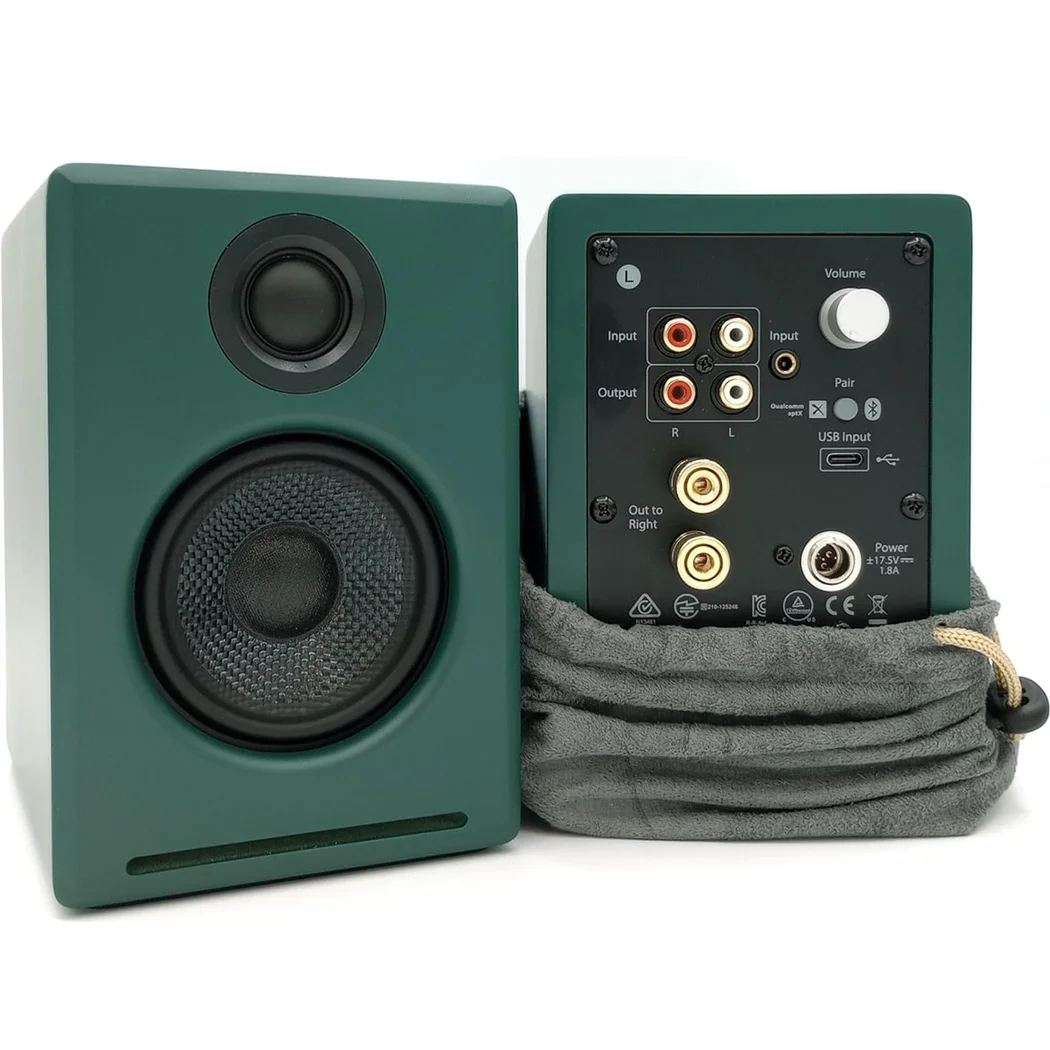 Audioengine A2+ Wireless (USB-C) Wireless Bluetooth Desktop Bookshelf Speakers Matte Green