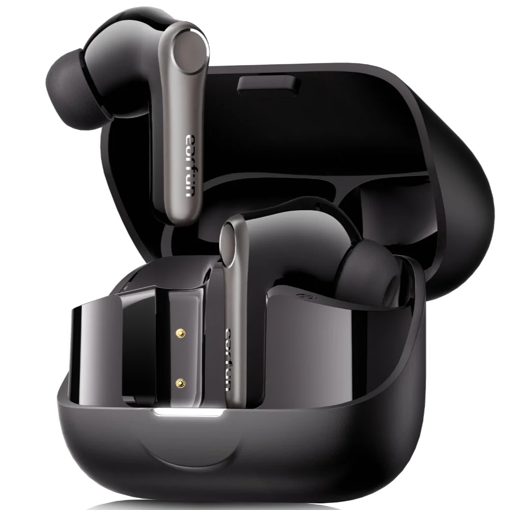 Earfun Air Pro 4+ 2-Driver Hybrid True Wireless Bluetooth Noise-Cancelling TWS In-Ear Earphone Microphone Black