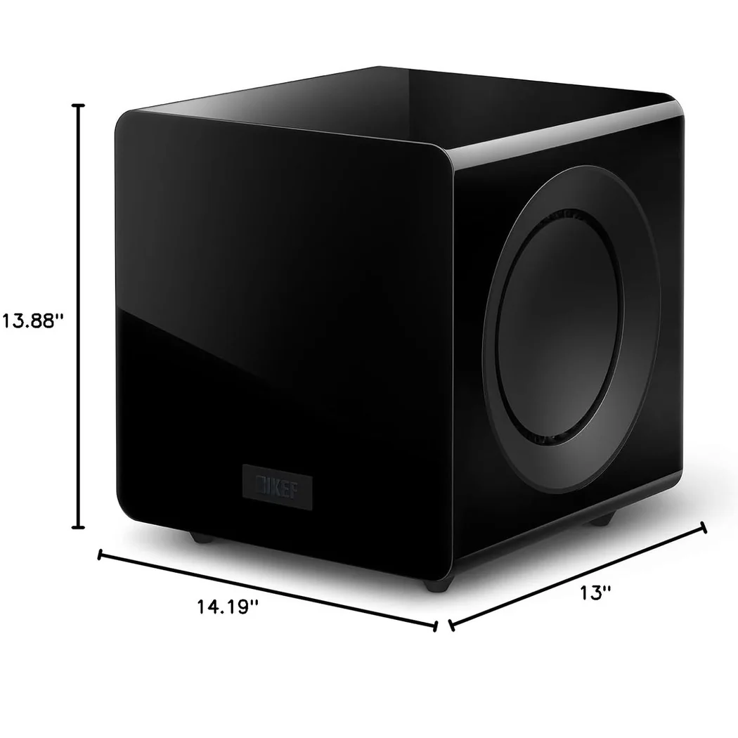 KEF KC92 9-inch Powered Active subwoofer Black Gloss