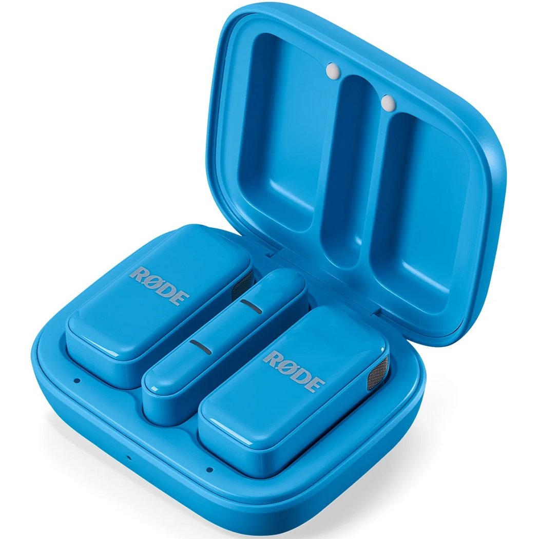RODE Wireless Micro Dual Channel Wireless Microphone System with Charging Case for Smartphones - Blue