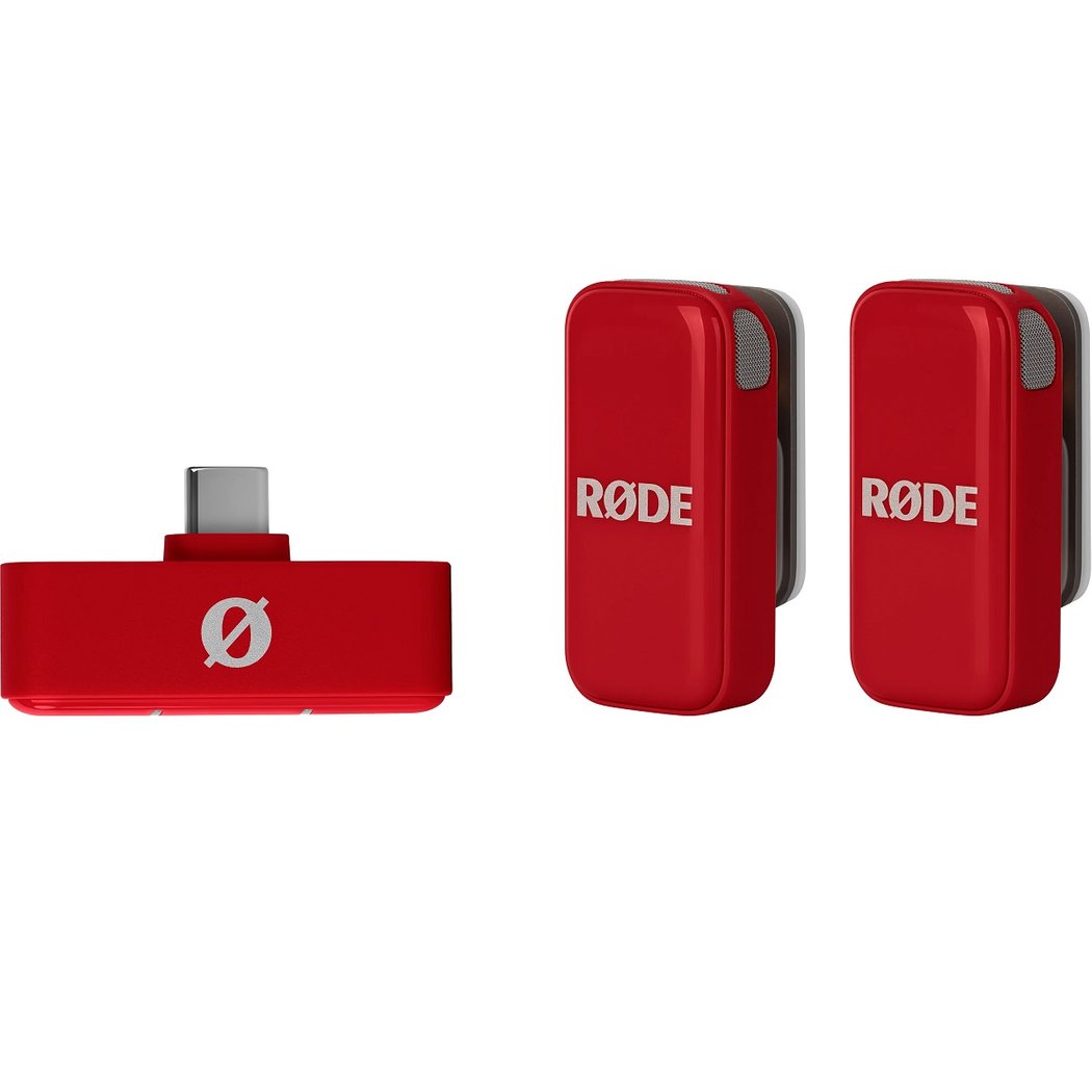 RODE Wireless Micro Dual Channel Wireless Microphone System with Charging Case for Smartphones - Red