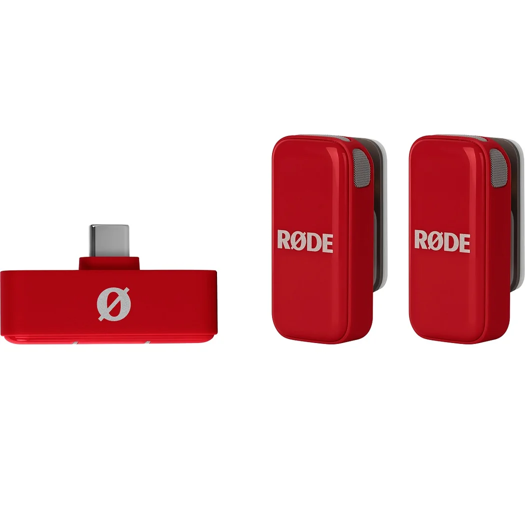 RODE Wireless Micro Dual Channel Wireless Microphone System with Charging Case for Smartphones - Red