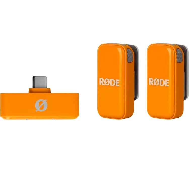 RODE Wireless Micro Dual Channel Wireless Microphone System with Charging Case for Smartphones - Orange