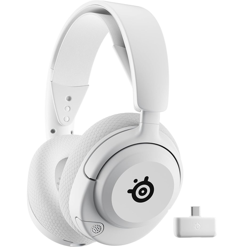 SteelSeries Arctis Nova 5 Wireless Bluetooth+2.4GHz Multi-Platform Over-Ear Gaming Headset with Mic - White