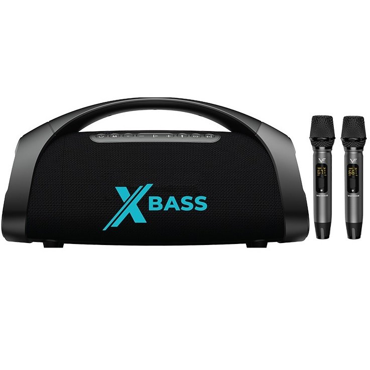 Vinnfier Tango XT710 X-Bass Wireless Bluetooth Portable Speaker with Dual Wireless Handheld Microphones