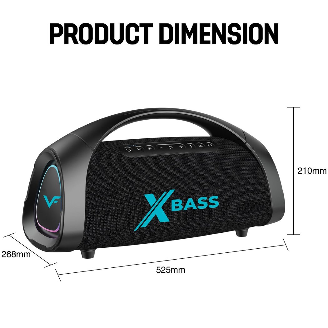 Vinnfier Tango XT710 X-Bass Wireless Bluetooth Portable Speaker with Dual Wireless Handheld Microphones