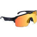 Chamelo Music Shield Smart Tint-Adjustable Sports Sunglasses (Matte Black Frame Fire Lenses)