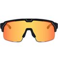 Chamelo Music Shield Smart Tint-Adjustable Sports Sunglasses (Matte Black Frame Fire Lenses)