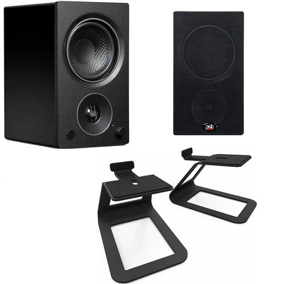 PSB Alpha AM3 + Kanto SE4 Bookshelf Speakers & Desktop Stands Bundle