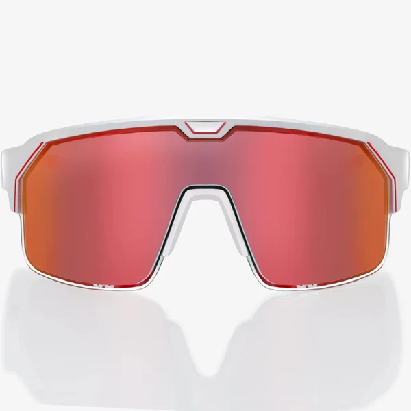 Chamelo Music Shield Smart Tint-Adjustable Sports Sunglasses with Built-In Open-Ear Audio & Mic - White/Fire