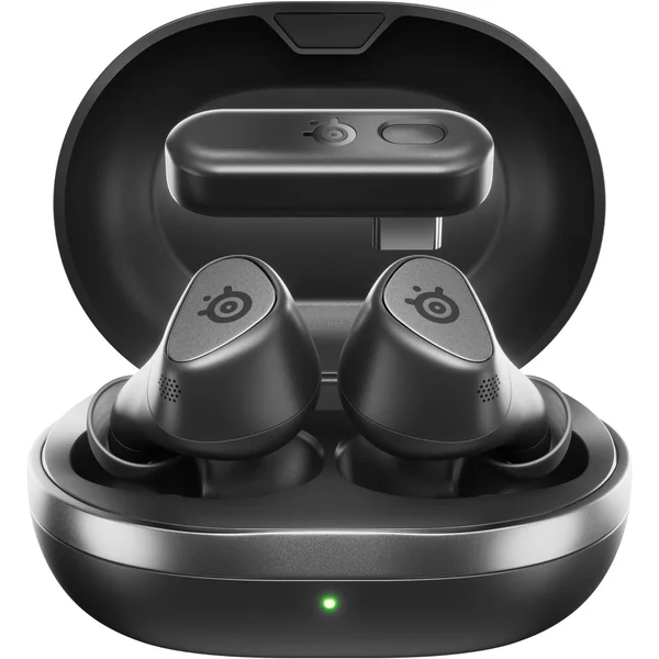 SteelSeries Arctis GameBuds True Wireless Bluetooth+2.4GHz Noise-Cancelling Multi-Platform In-Ear Earphone with Mic - Black