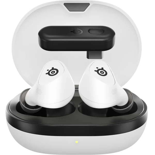 SteelSeries Arctis GameBuds True Wireless Bluetooth+2.4GHz Noise-Cancelling Multi-Platform In-Ear Earphone with Mic - White
