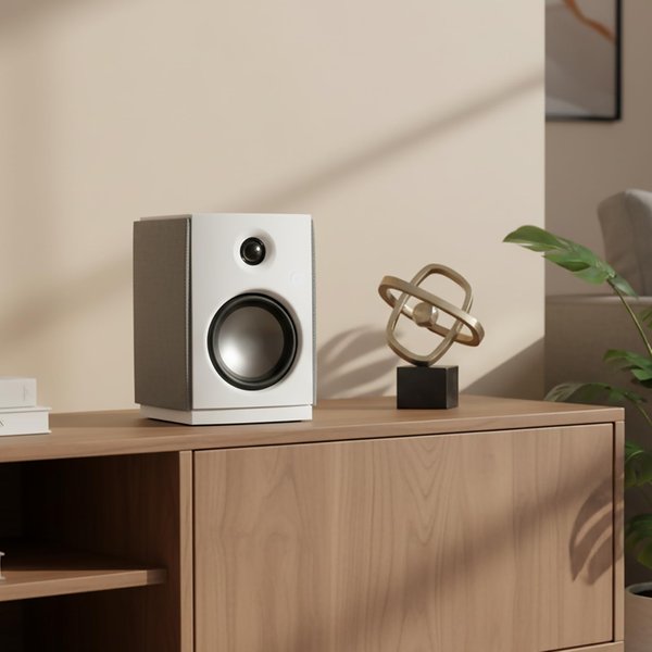 Swan OS-10 Wireless Bluetooth Desktop Bookshelf Speakers - White Swan OS-10 Wireless Bluetooth Desktop Bookshelf Speakers - White